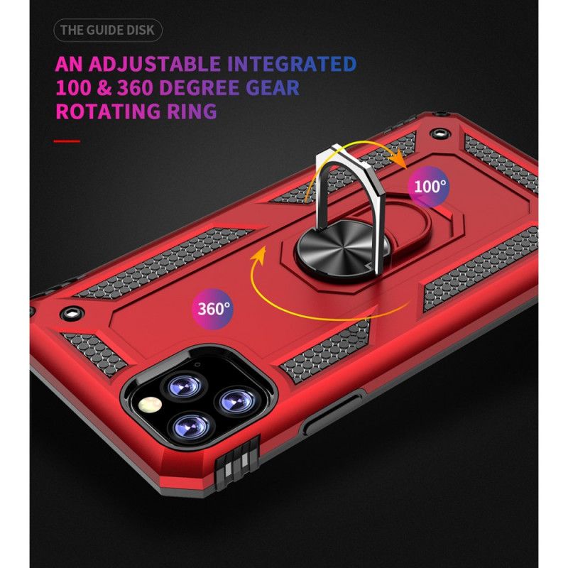 Case Hoesje iPhone 11 Pro Max Rood Zwart Telefoonhoesje Premium Ring