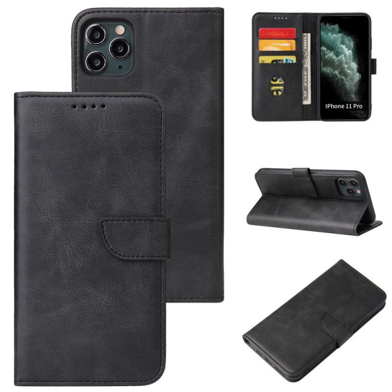 Cover Folio-hoesje iPhone 11 Pro Max Rood Zwart Telefoonhoesje Vintage Leerstijl