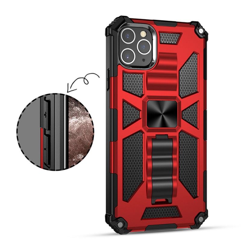 Cover Hoesje iPhone 11 Pro Max Rood Zwart Telefoonhoesje Afneembaar Met Verwijderbare Steun