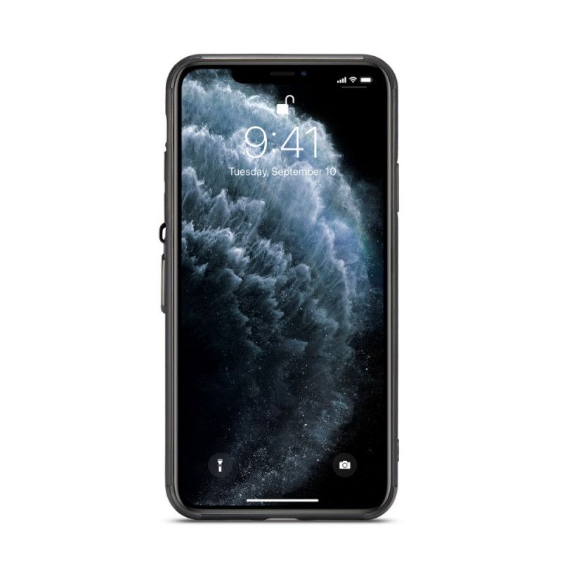 Cover Hoesje iPhone 11 Pro Max Rood Zwart Telefoonhoesje Caseme Portemonnee-Stijl