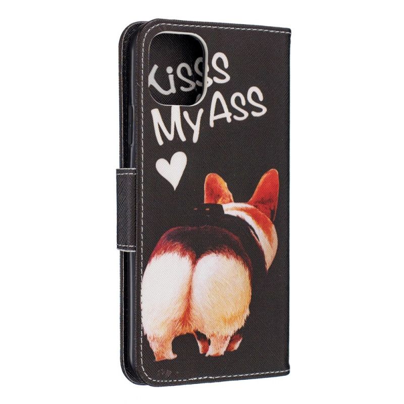 Flip Case Leren iPhone 11 Pro Max Kus Mijn Reet