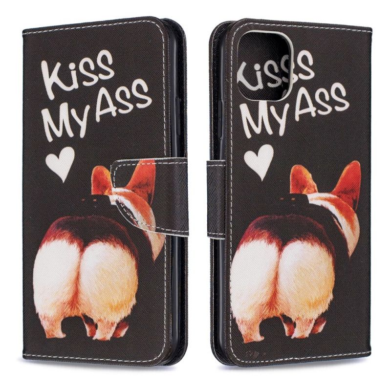 Flip Case Leren iPhone 11 Pro Max Kus Mijn Reet