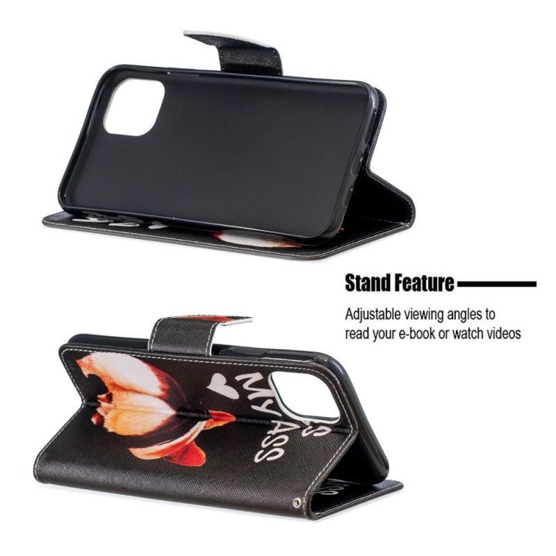 Flip Case Leren iPhone 11 Pro Max Kus Mijn Reet
