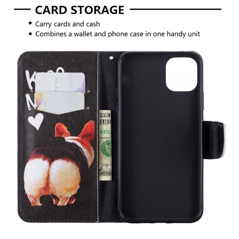 Flip Case Leren iPhone 11 Pro Max Kus Mijn Reet