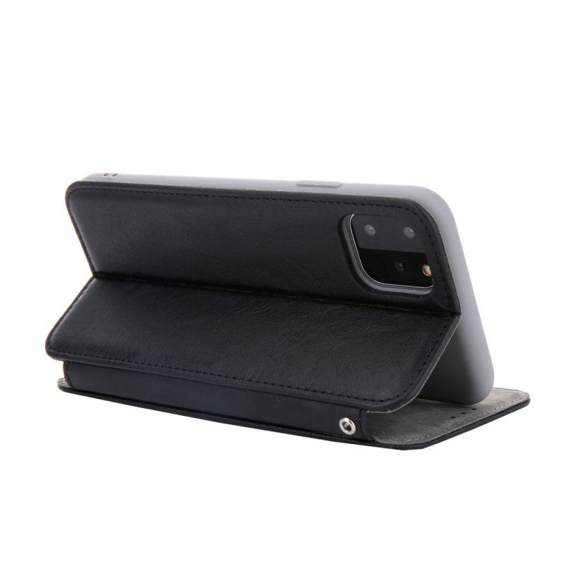 Folio-hoesje voor iPhone 11 Pro Max Bruin Finesse Leerstijl