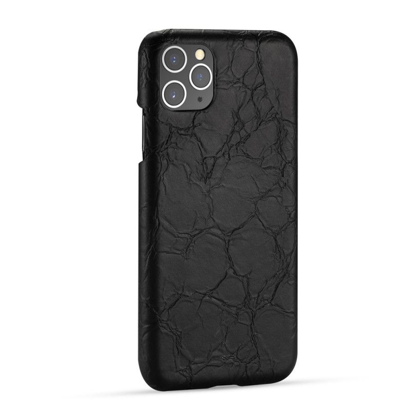 Hoesje iPhone 11 Pro Max Bruin Zwart Krokodillenhuidtextuur