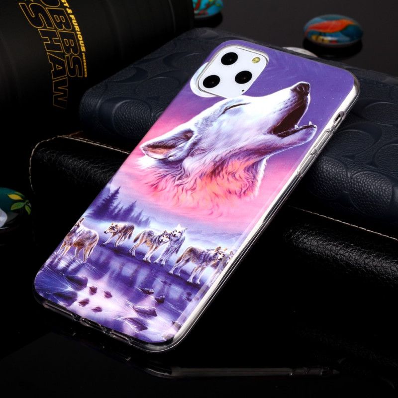 Hoesje iPhone 11 Pro Max Fluorescerende Wolf