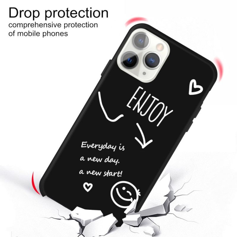 Hoesje iPhone 11 Pro Max Grijs Zwart Siliconen Genieten