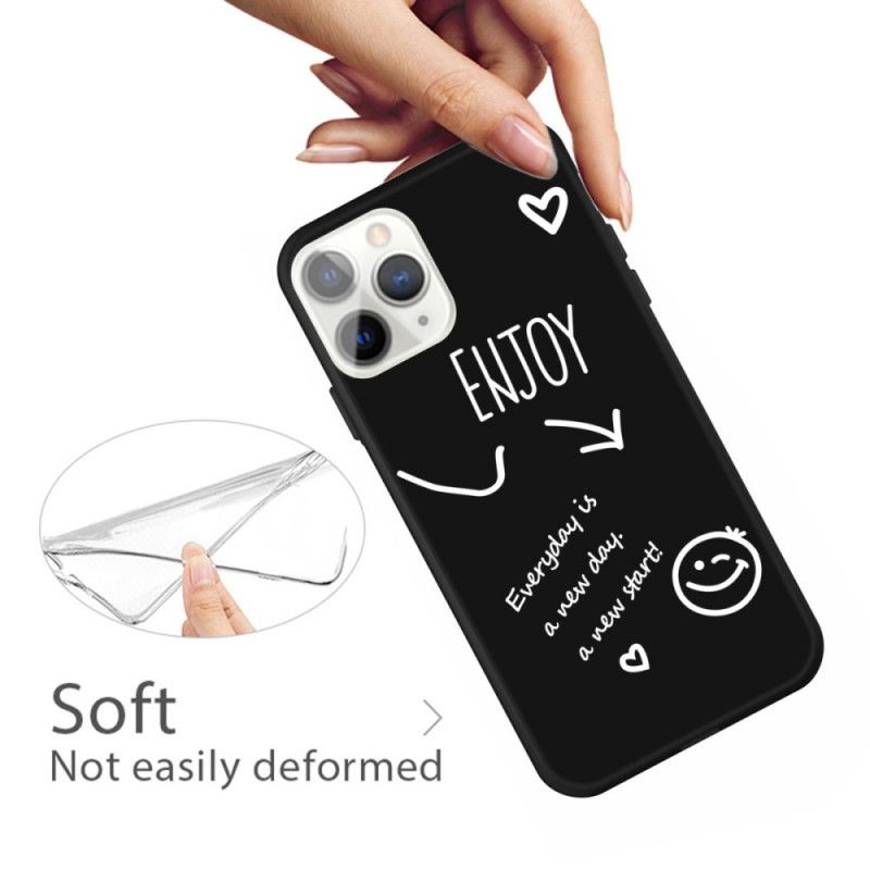 Hoesje iPhone 11 Pro Max Grijs Zwart Siliconen Genieten