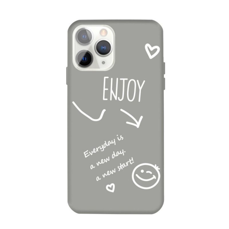 Hoesje iPhone 11 Pro Max Grijs Zwart Siliconen Genieten