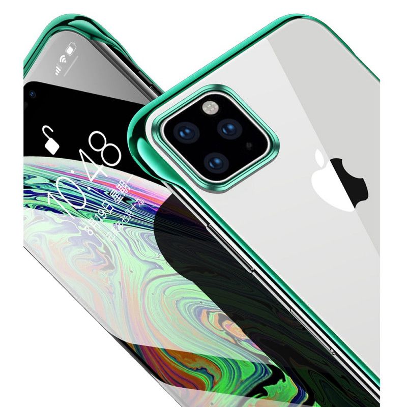 Hoesje iPhone 11 Pro Max Groen Rood Transparant Sulada En Metaaleffect