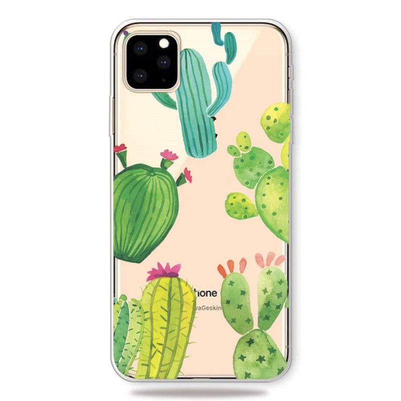 Hoesje voor iPhone 11 Pro Max Aquarel Cactus