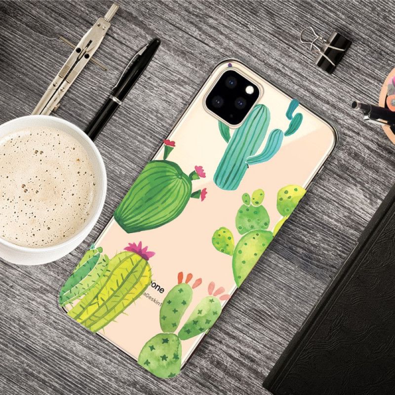 Hoesje voor iPhone 11 Pro Max Aquarel Cactus