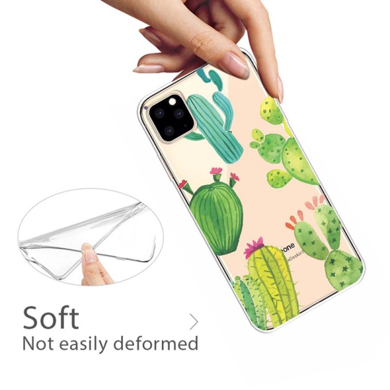 Hoesje voor iPhone 11 Pro Max Aquarel Cactus