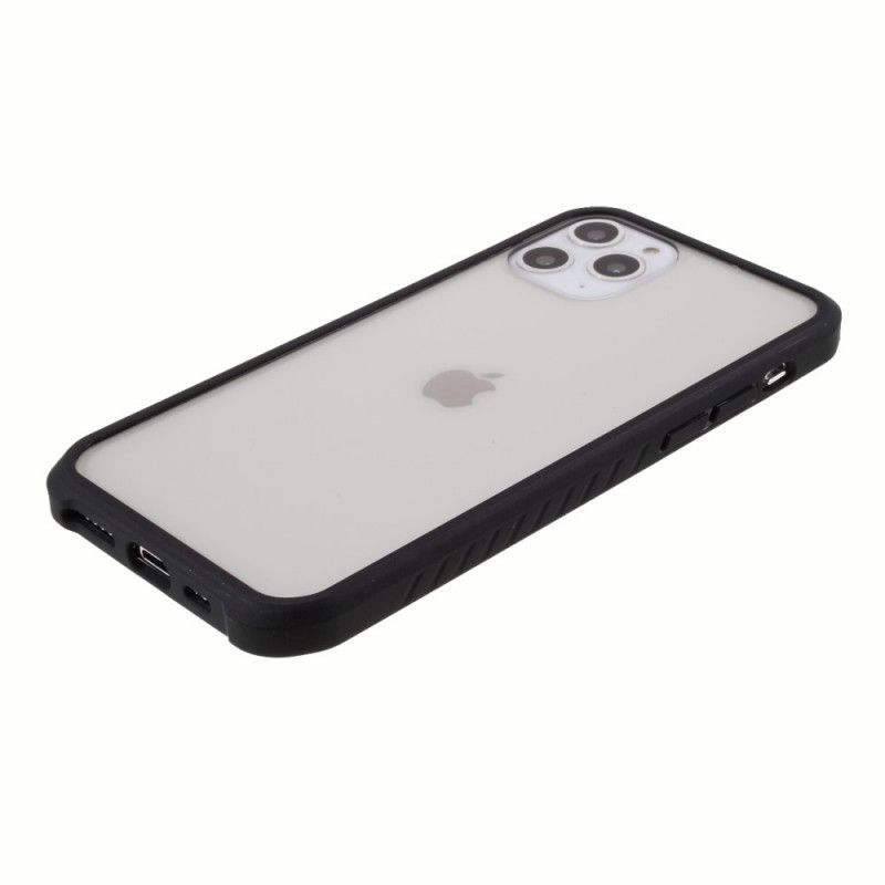Hoesje voor iPhone 11 Pro Max Gehard Glas En Siliconen Met Schermfolie