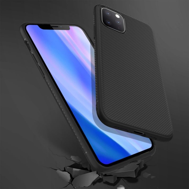 Hoesje voor iPhone 11 Pro Max Marineblauw Zwart Twill Uit De Jazzserie