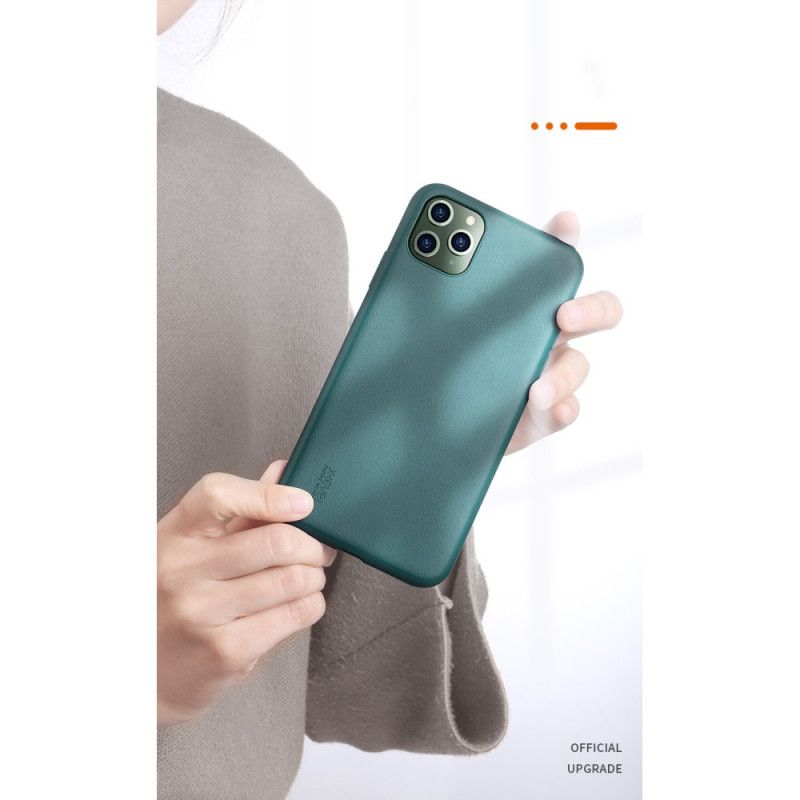 Hoesje voor iPhone 11 Pro Max Oranje Zwart X-Niveau Leerstijl