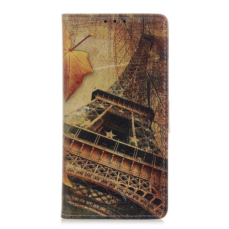 Leren Hoesje voor iPhone 11 Pro Max Eiffeltoren In De Herfst