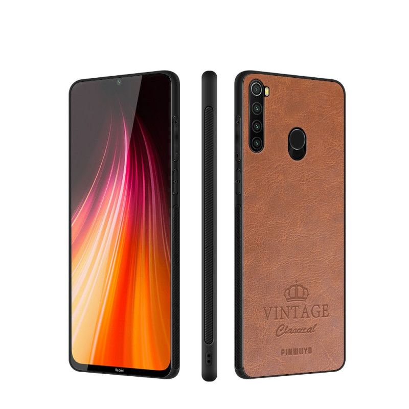 Cover Hoesje Xiaomi Redmi Note 8 Magenta Zwart Telefoonhoesje Vintage Pinwuyo Leereffect