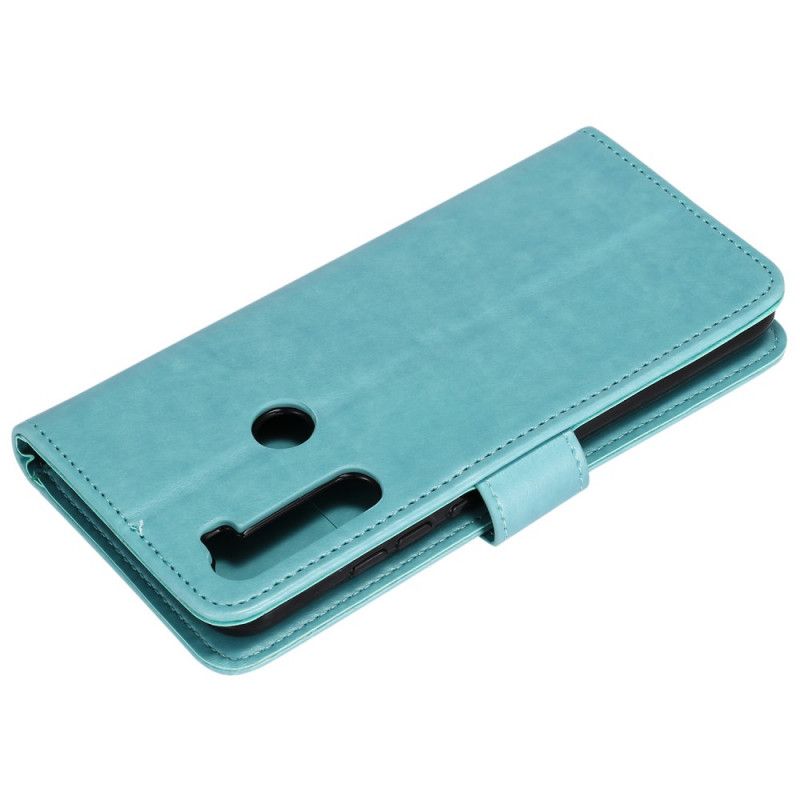 Flip Case Leren Xiaomi Redmi Note 8 Magenta Grijs String Mijmering
