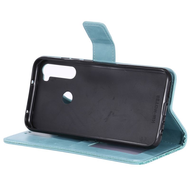 Flip Case Leren Xiaomi Redmi Note 8 Magenta Grijs String Mijmering