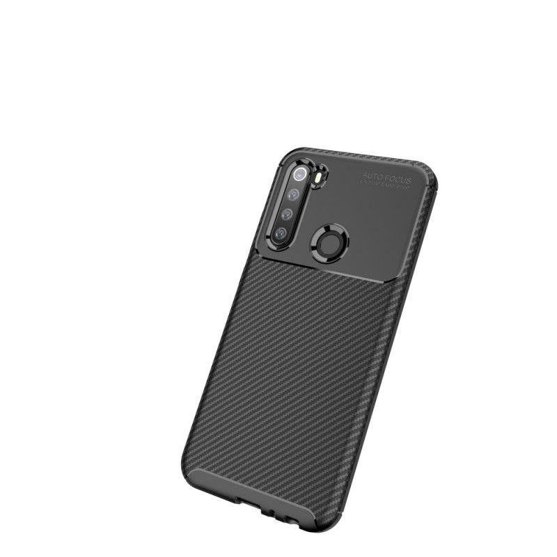 Hoesje voor Xiaomi Redmi Note 8 Donkerblauw Zwart Flexibele Koolstofvezeltextuur