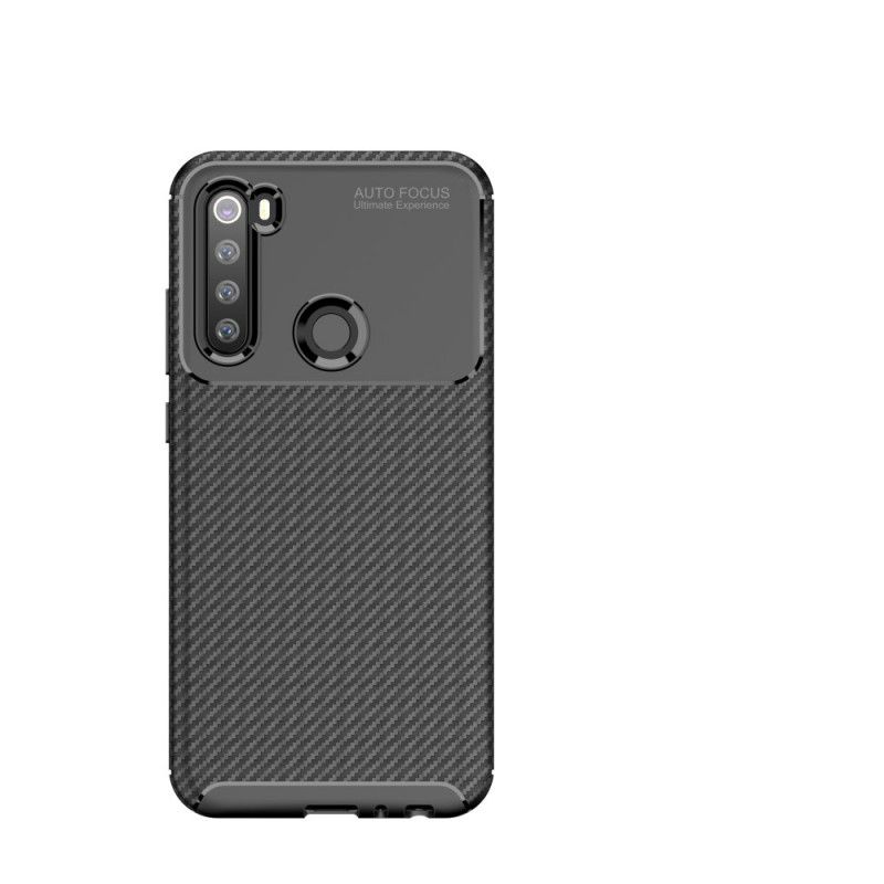 Hoesje voor Xiaomi Redmi Note 8 Donkerblauw Zwart Flexibele Koolstofvezeltextuur