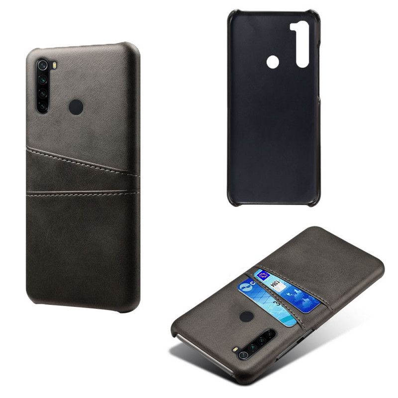 Hoesje voor Xiaomi Redmi Note 8 Grijs Zwart Kaarthouder