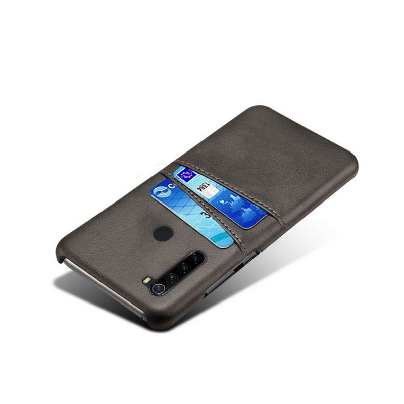 Hoesje voor Xiaomi Redmi Note 8 Grijs Zwart Kaarthouder