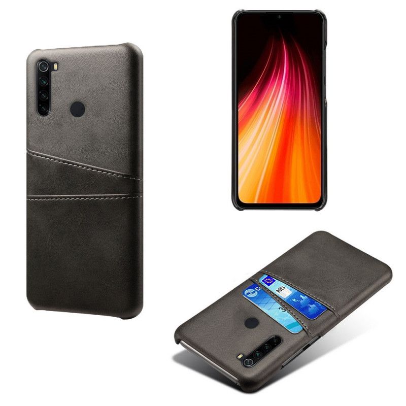 Hoesje voor Xiaomi Redmi Note 8 Grijs Zwart Kaarthouder