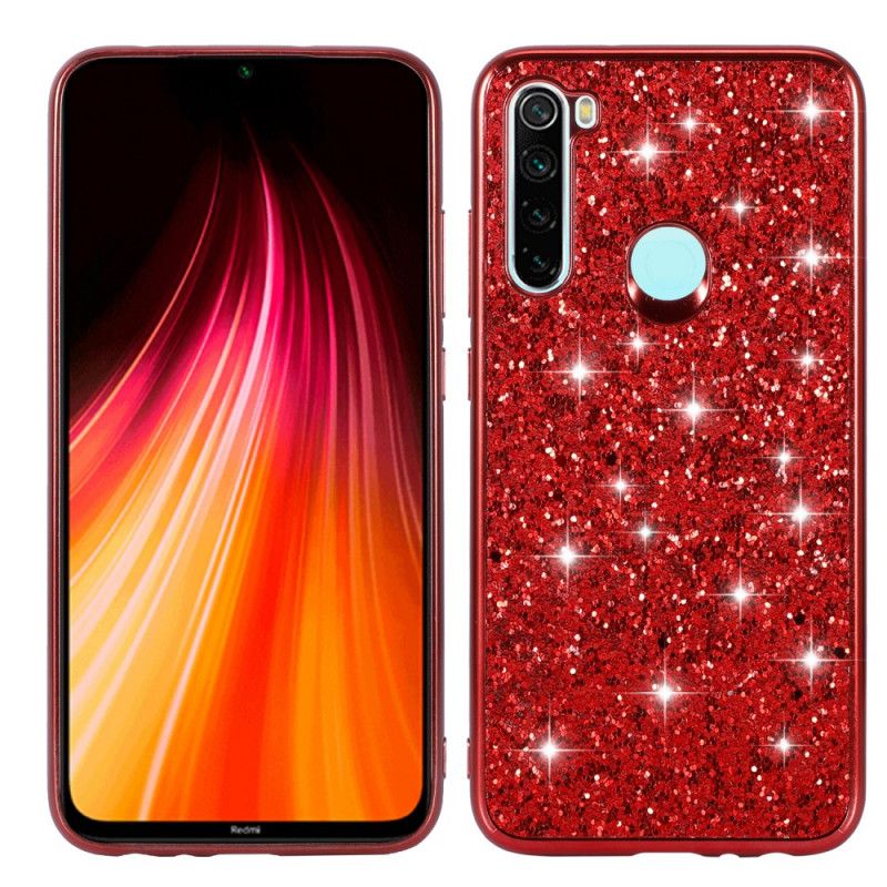 Hoesje voor Xiaomi Redmi Note 8 Rood Zwart Ik Ben Glitter