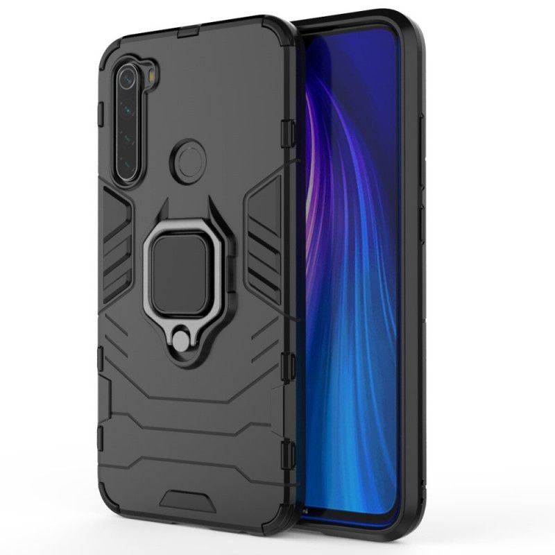 Hoesje voor Xiaomi Redmi Note 8 Rood Zwart Resistente Ring