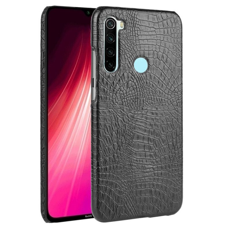 Hoesje voor Xiaomi Redmi Note 8 Wit Zwart Krokodillenhuidstijl