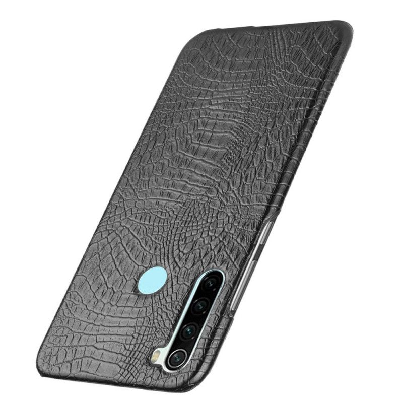 Hoesje voor Xiaomi Redmi Note 8 Wit Zwart Krokodillenhuidstijl
