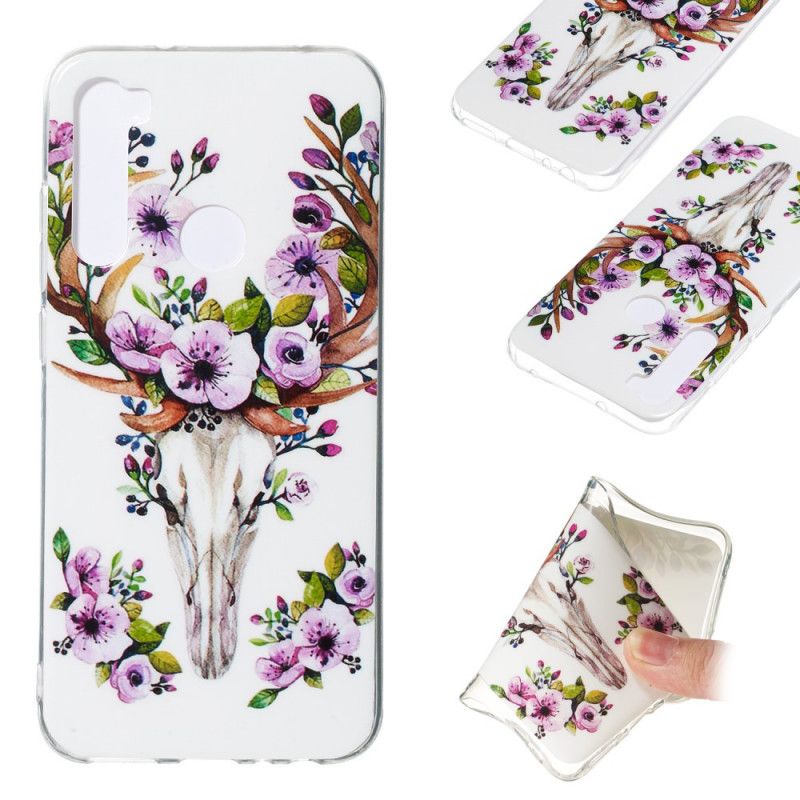 Hoesje Xiaomi Redmi Note 8 Eland Met Fluorescerende Bloemen