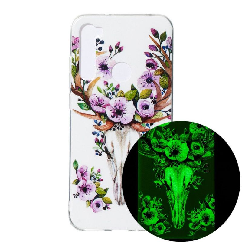 Hoesje Xiaomi Redmi Note 8 Eland Met Fluorescerende Bloemen