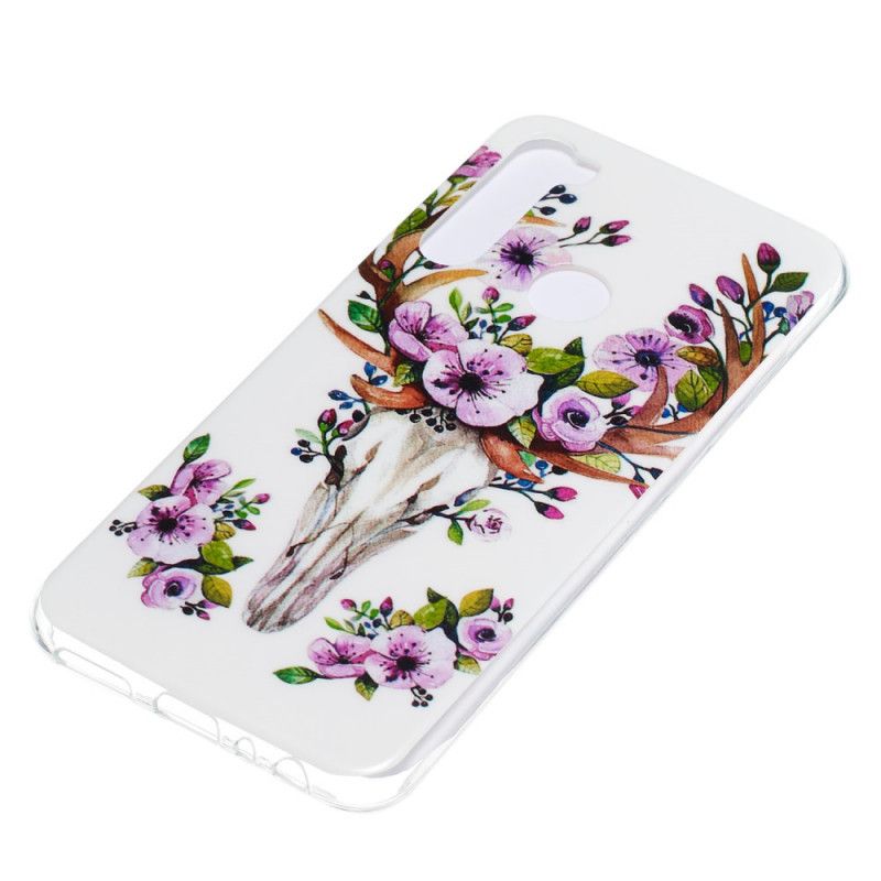 Hoesje Xiaomi Redmi Note 8 Eland Met Fluorescerende Bloemen