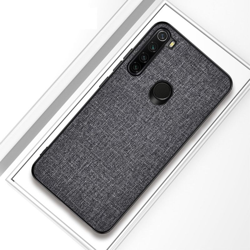 Hoesje Xiaomi Redmi Note 8 Grijs Zwart Stof Textuur