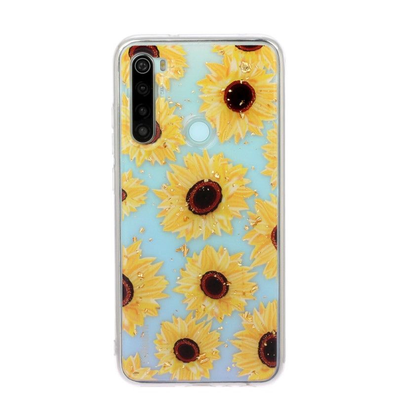 Hoesje Xiaomi Redmi Note 8 Meerdere Zonnebloemen