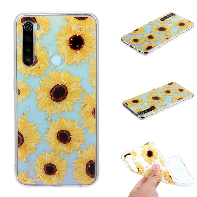 Hoesje Xiaomi Redmi Note 8 Meerdere Zonnebloemen