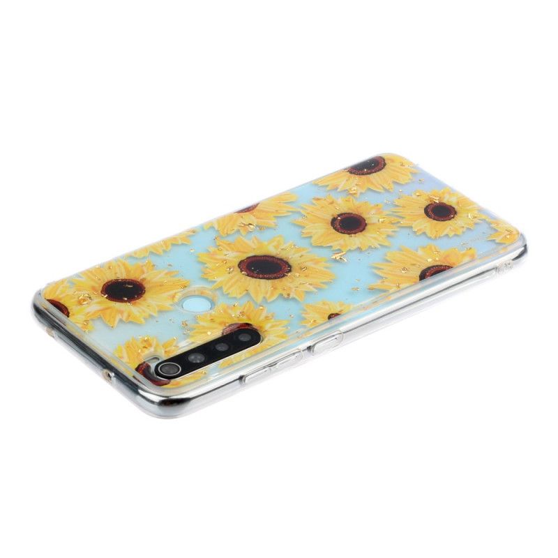 Hoesje Xiaomi Redmi Note 8 Meerdere Zonnebloemen