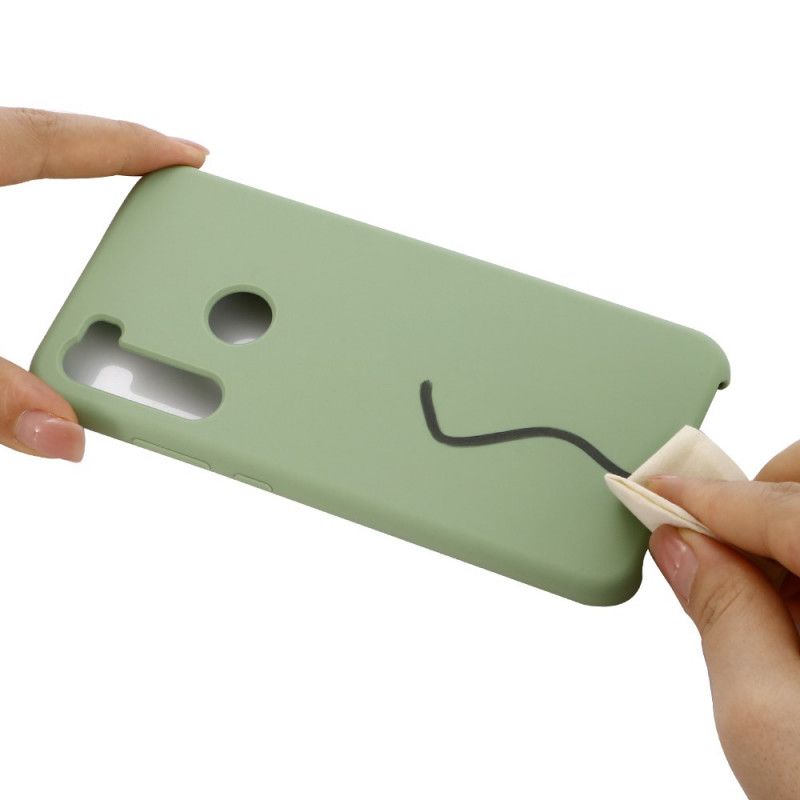 Hoesje Xiaomi Redmi Note 8 Wit Zwart Siliconenvloeistof