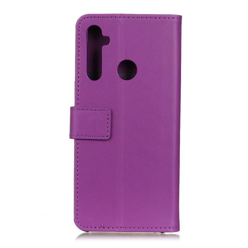 Leren Hoesje voor Xiaomi Redmi Note 8 Wit Zwart Retro Kunstleer