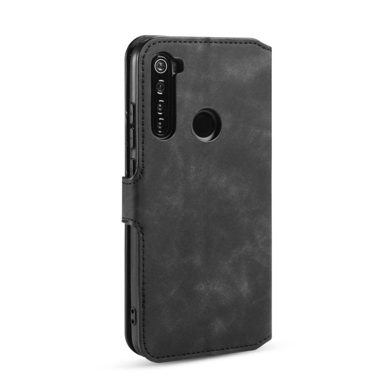 Leren Hoesje Xiaomi Redmi Note 8 Grijs Zwart Retro Dg.Ming
