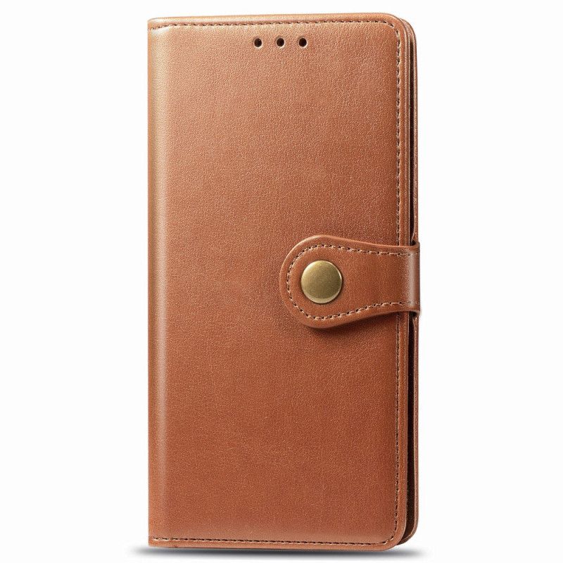 Leren Hoesje Xiaomi Redmi Note 8 Rood Zwart Kunstleer En Vintage Sluiting