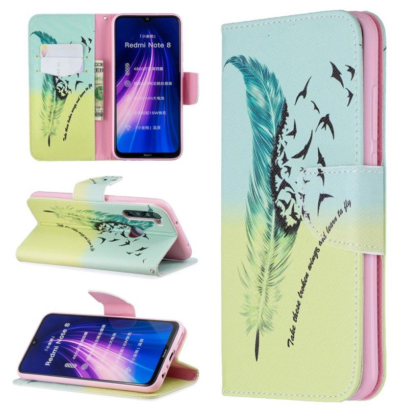 Leren Hoesje Xiaomi Redmi Note 8 Leren Vliegen