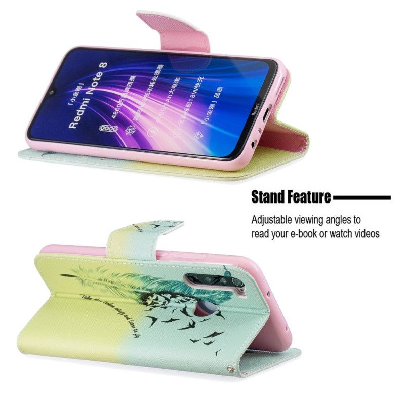 Leren Hoesje Xiaomi Redmi Note 8 Leren Vliegen
