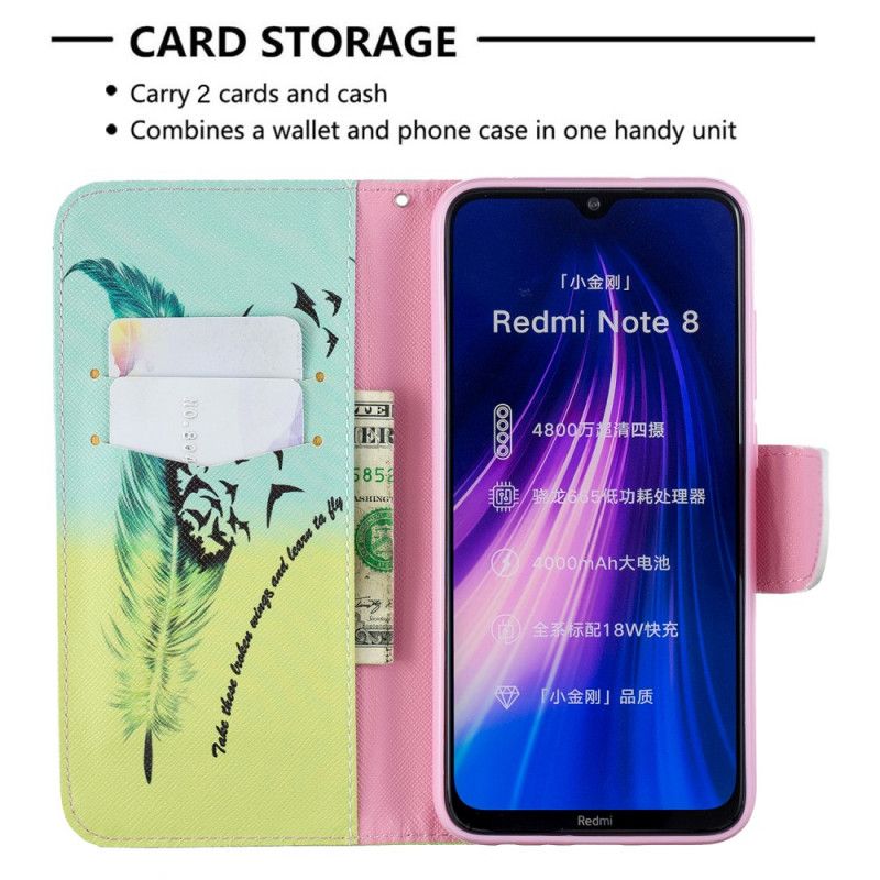 Leren Hoesje Xiaomi Redmi Note 8 Leren Vliegen