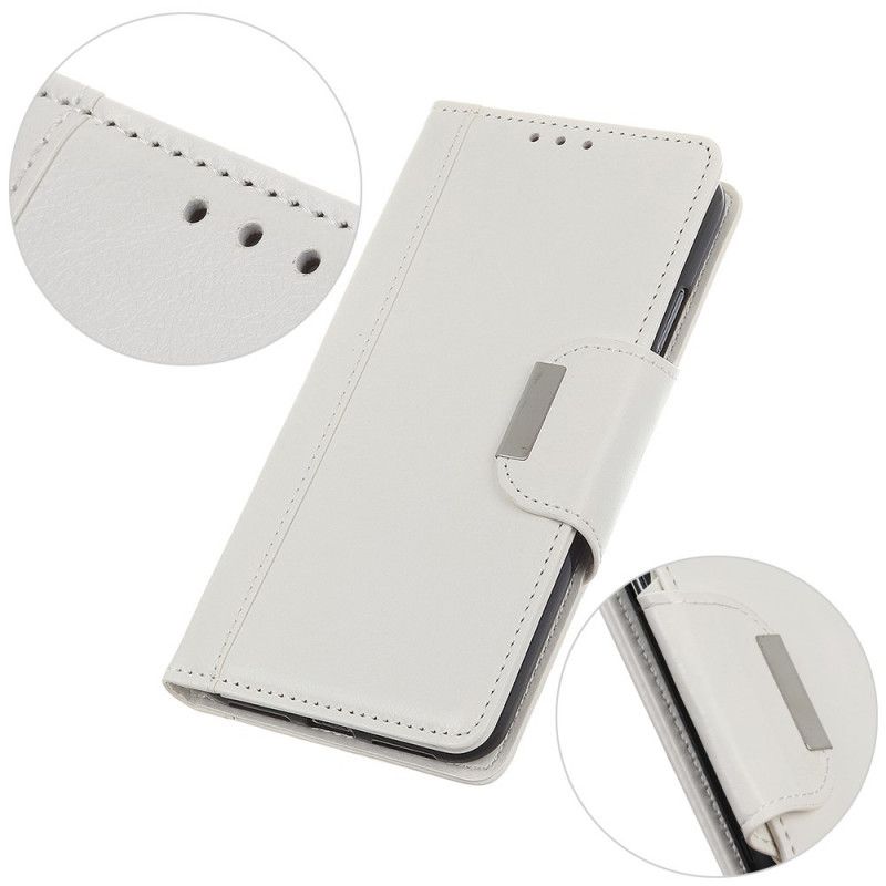 Leren Hoesje Xiaomi Redmi Note 8 Wit Sluiting Elegantie Van Imitatieleer