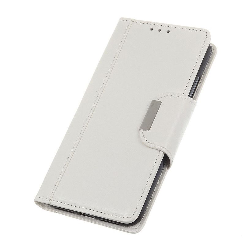 Leren Hoesje Xiaomi Redmi Note 8 Wit Sluiting Elegantie Van Imitatieleer